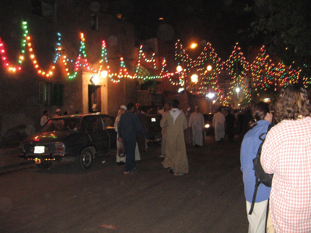 Egypt Travel Guide: Moulid, street lit with colorful lights