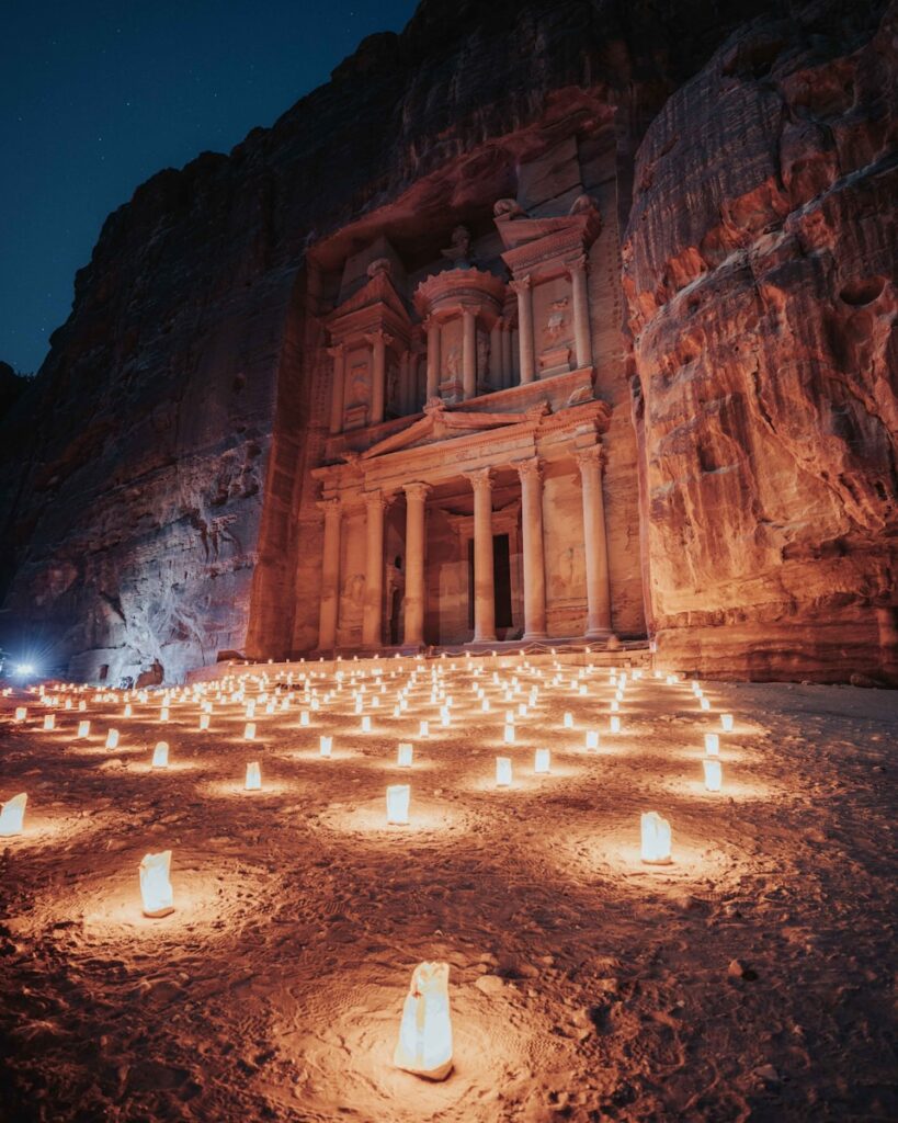 Petra Travel Guide: brown concrete building during night time